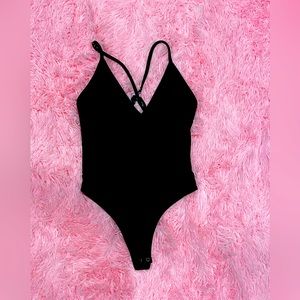 Velvety black bodysuit